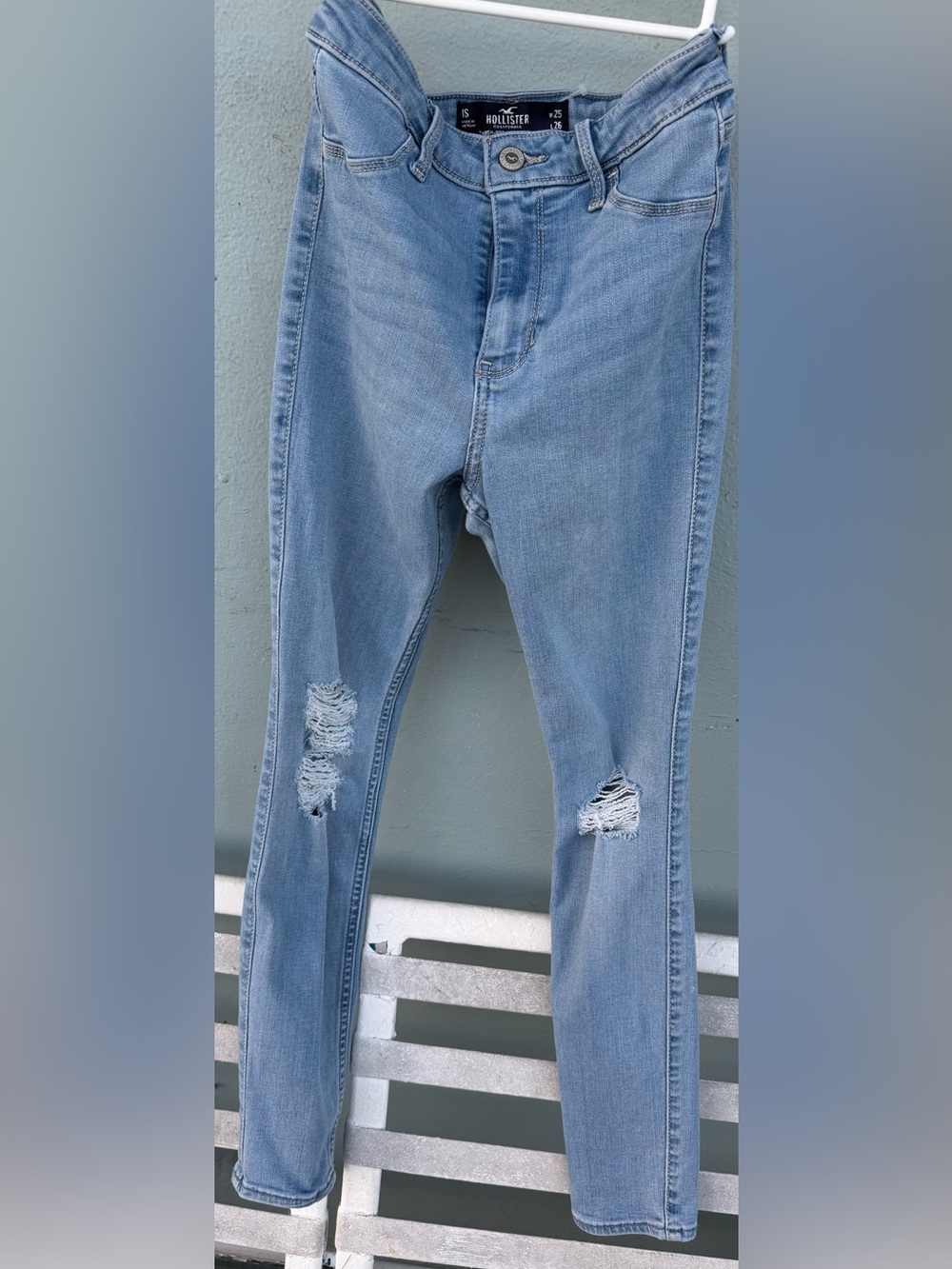 Hollister Light Blue Distressed Skinny Jeans